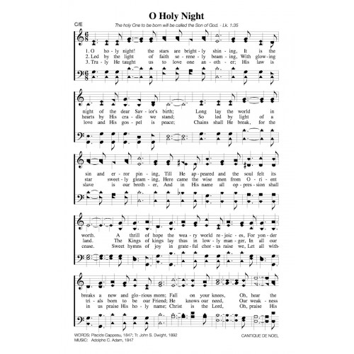 O Holy Night PDF Song Sheet